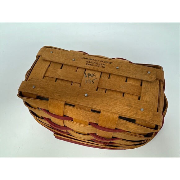 Longaberger 1994 Sweetheart Be Mine Basket, Liner, Protector Combo 18601 - Picture 11 of 12
